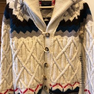 Zara Fair Isle Knit Toggle Sweater